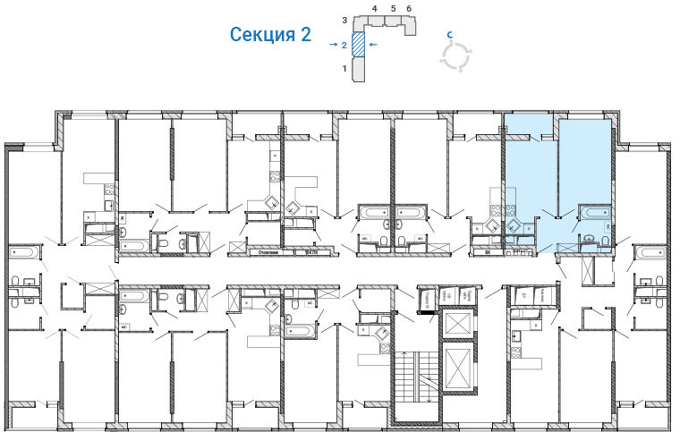Однокомнатная квартира №182